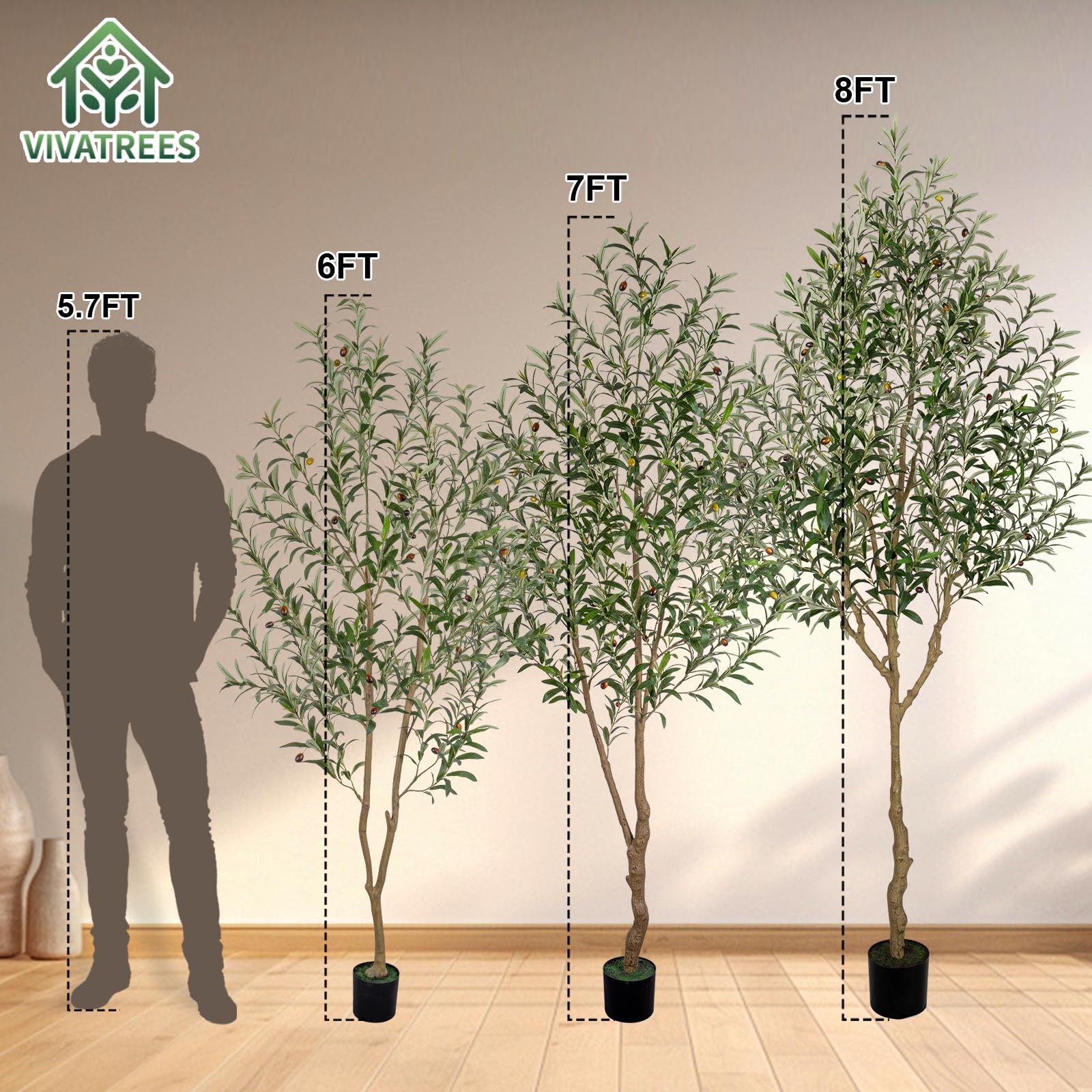 Arbol De Olivo Artificial 6 Pies Con Maceta Redonda Decoracion Para Sala Casa