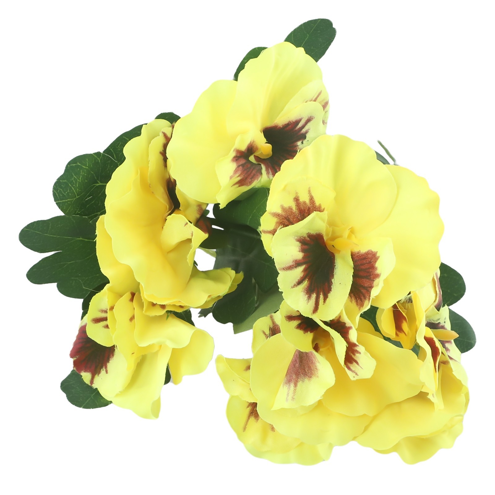 Colorful Pansy Fake Flower Bouquet 26cm DIY Craft Pvc Red/Orange/Purple