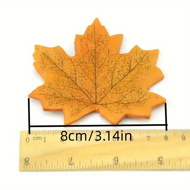 100 Vibrant Artificial Fall Maple Leaves, Thanksgiving, Home, Outdoor Decor
