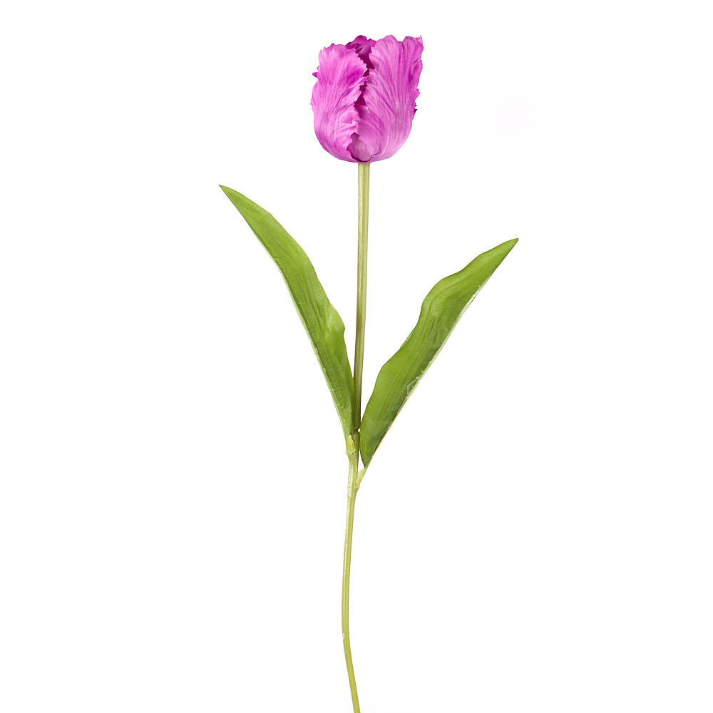 Package of 6 Realistic Spring Faux Light Purple Parrot Tulip Stems