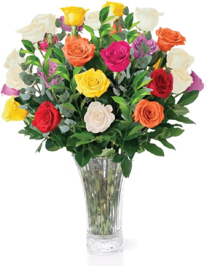 Fresh Flowers Bouquet – 24 Handpicked Roses for Mothers Day, Birthday, Anniversa