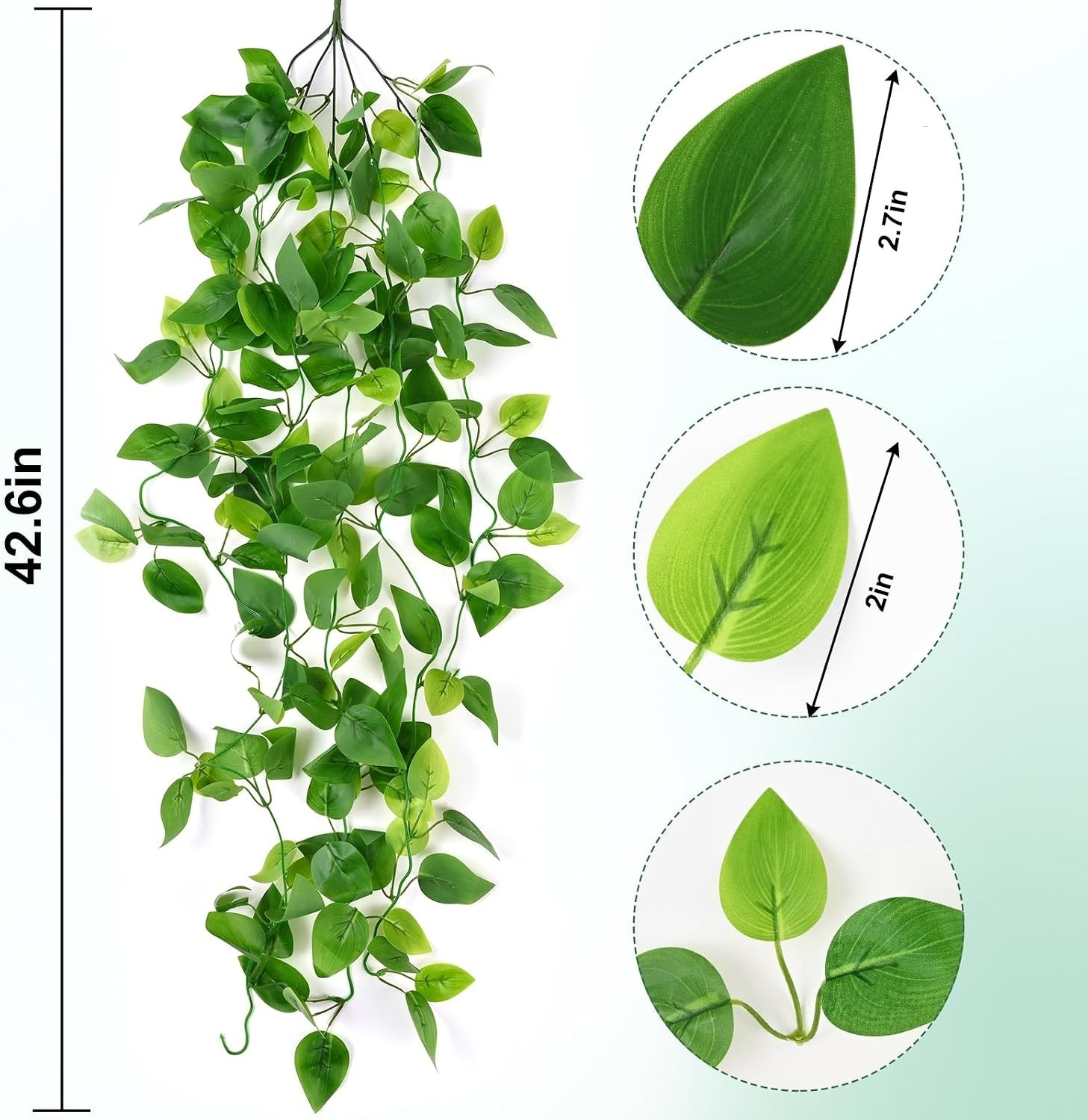 Versatile 4pcs Artificial Hanging Vines – Perfect for Home or Office Aesthetics