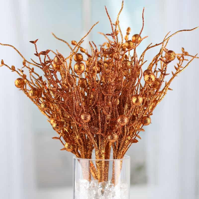 Group of 6 Sparkling Copper Artificial 12-1/2″ Twig and Berry Sprays