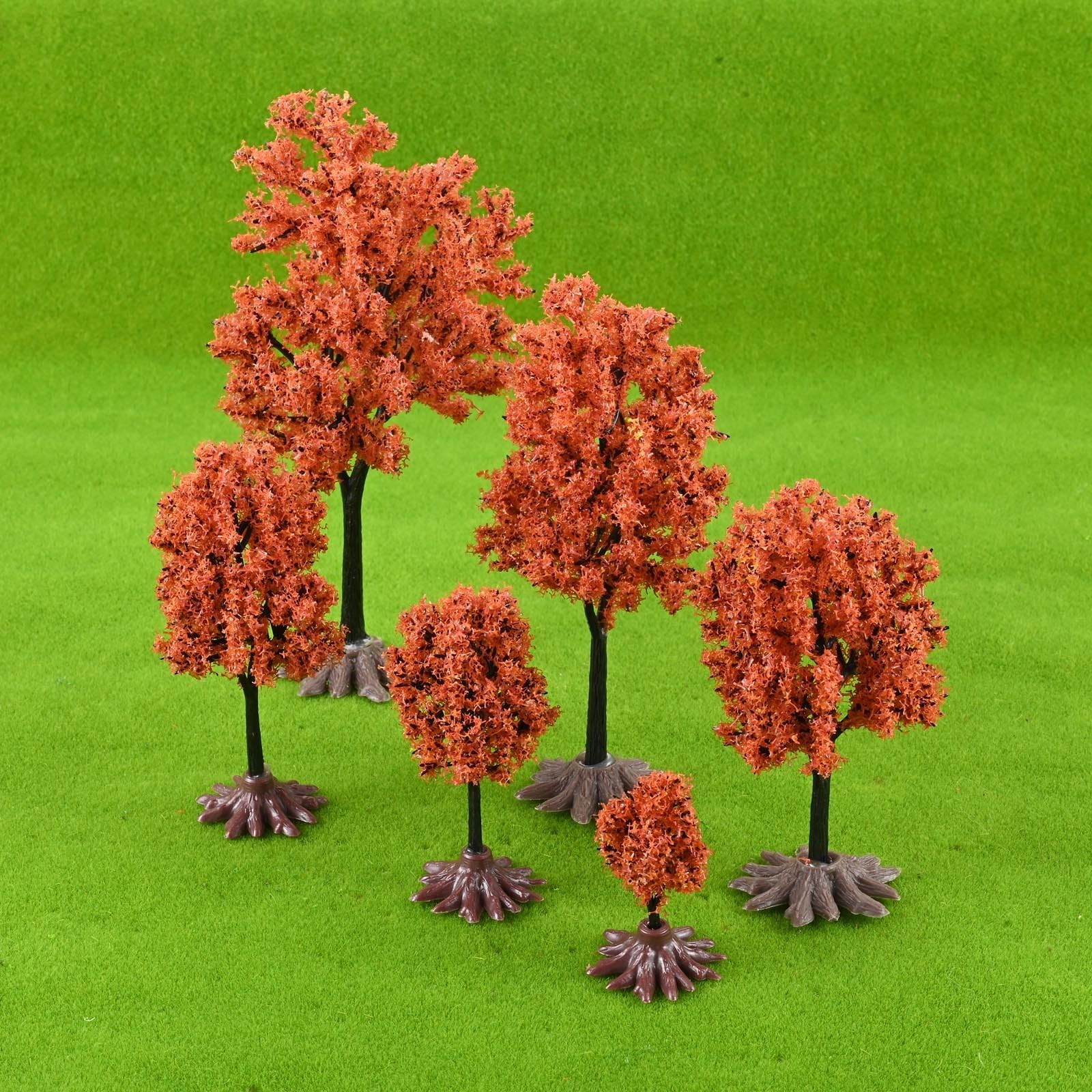 16 Pcs Miniature Model Trees with Base Fake Artificial Trees Scenery Railroad…