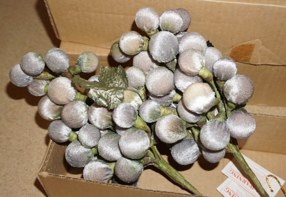 (10 Stems) Vintage Home Interiors Grape Clusters Fruit Accents Stem Sprays