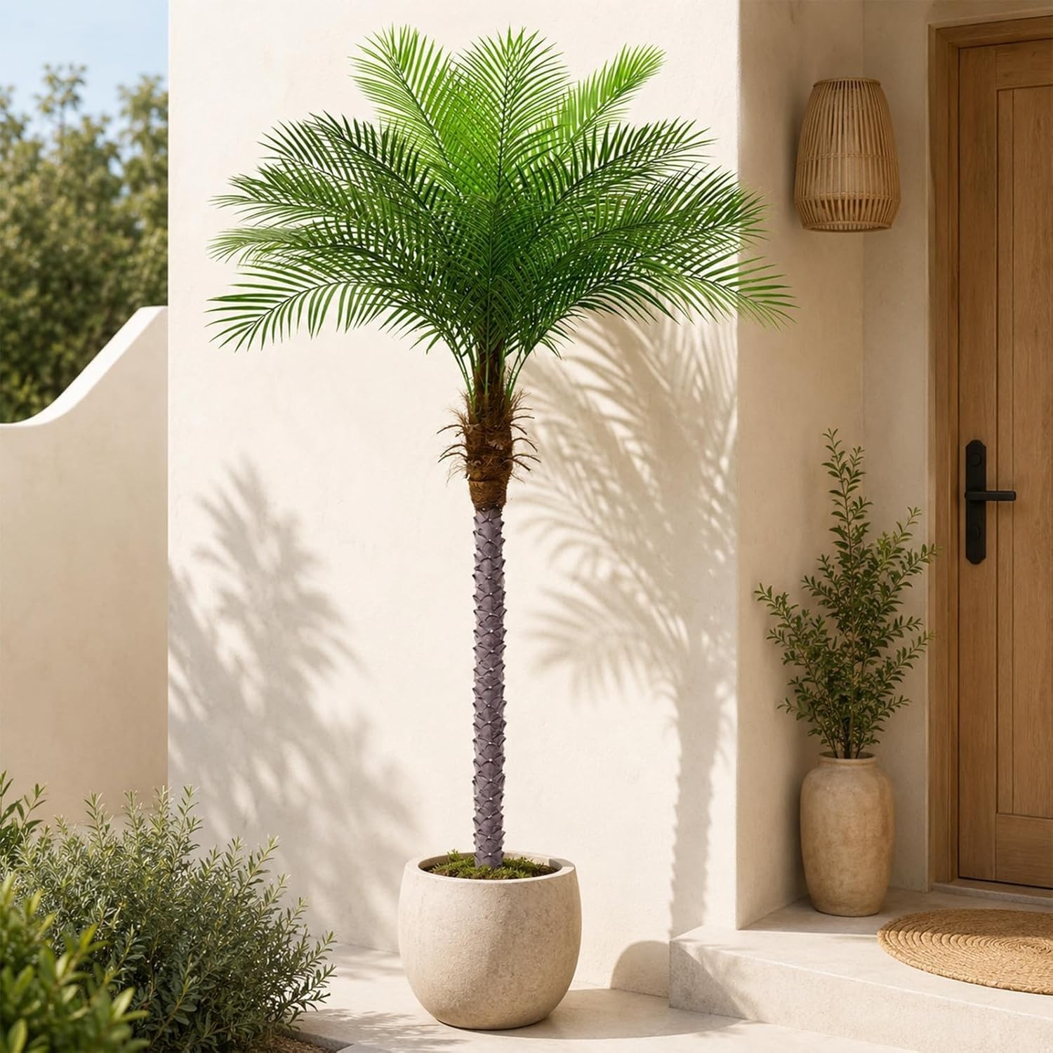 7ft Artificial Phoenix Palm Tree, Faux Coconut Silk Tropical Fake Palm Plant …