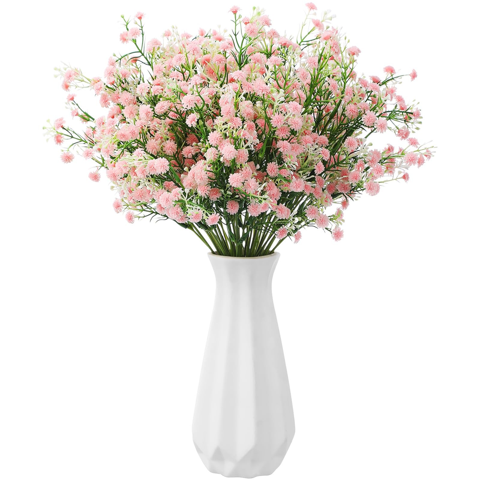 12 Pcs Light Pink Spring Babys Breath Artificial Flowers Bulk Faux Gypsophila