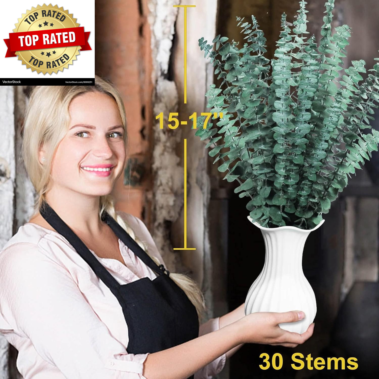 Bulk Package 30 PCS Real Dried Eucalyptus Plant Large Stems for Shower