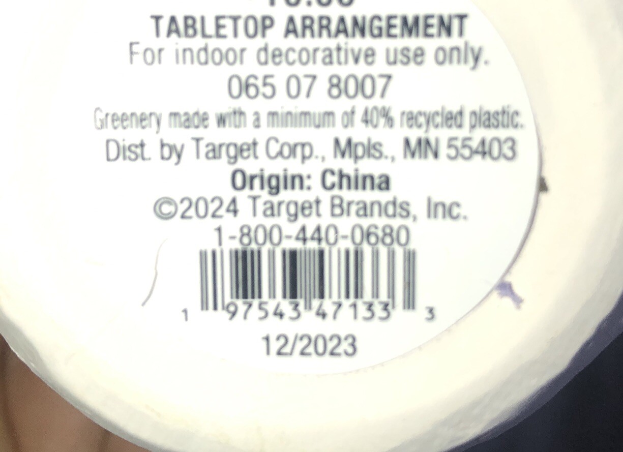 Target Tabletop Arrangement White Ceramic Faux Lavender Plant Decor CUTE! NEW!!