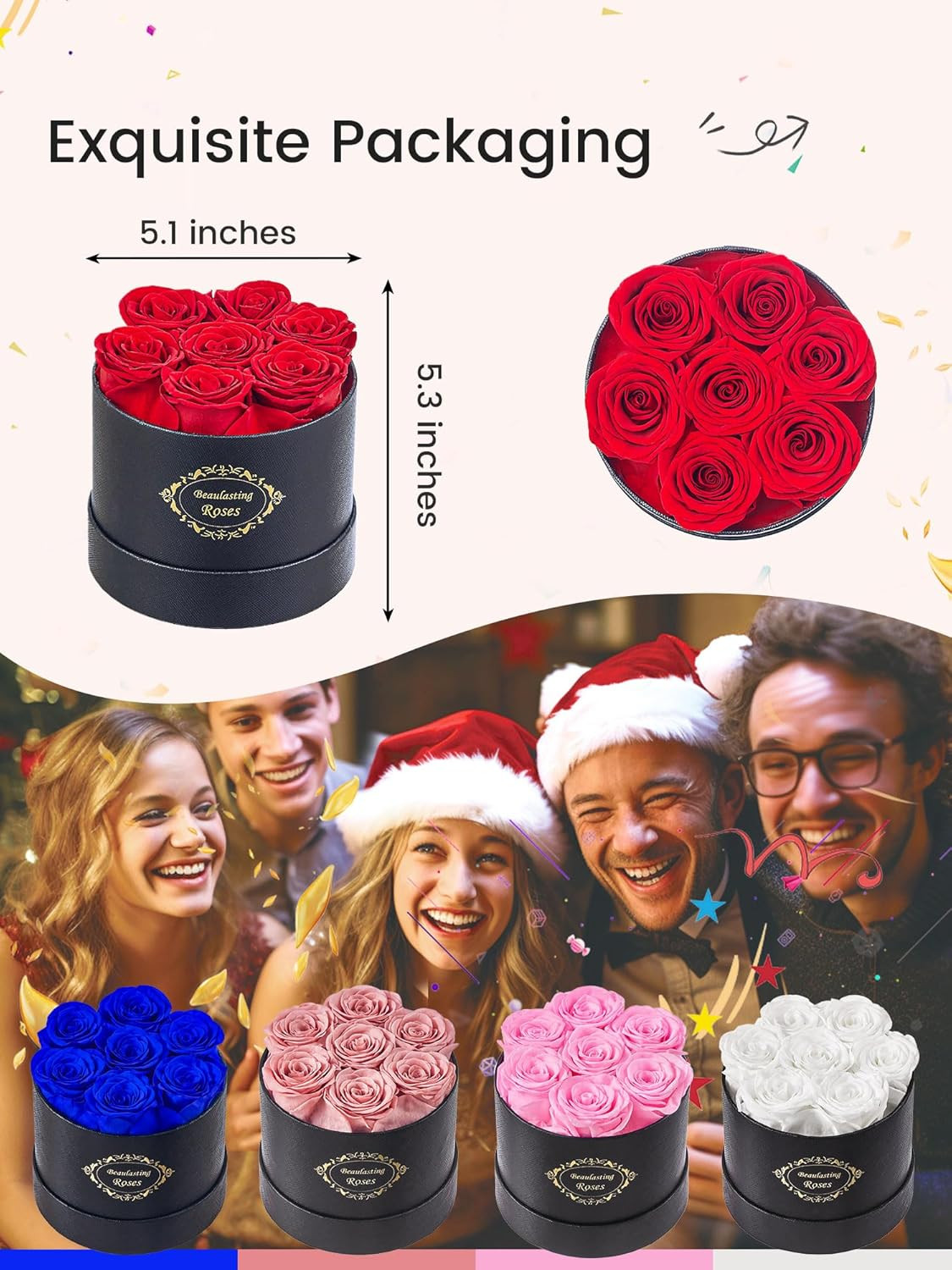 Beaulasting Long Lasting Preserved Roses in a Box Last a Year Forever Flowers fo