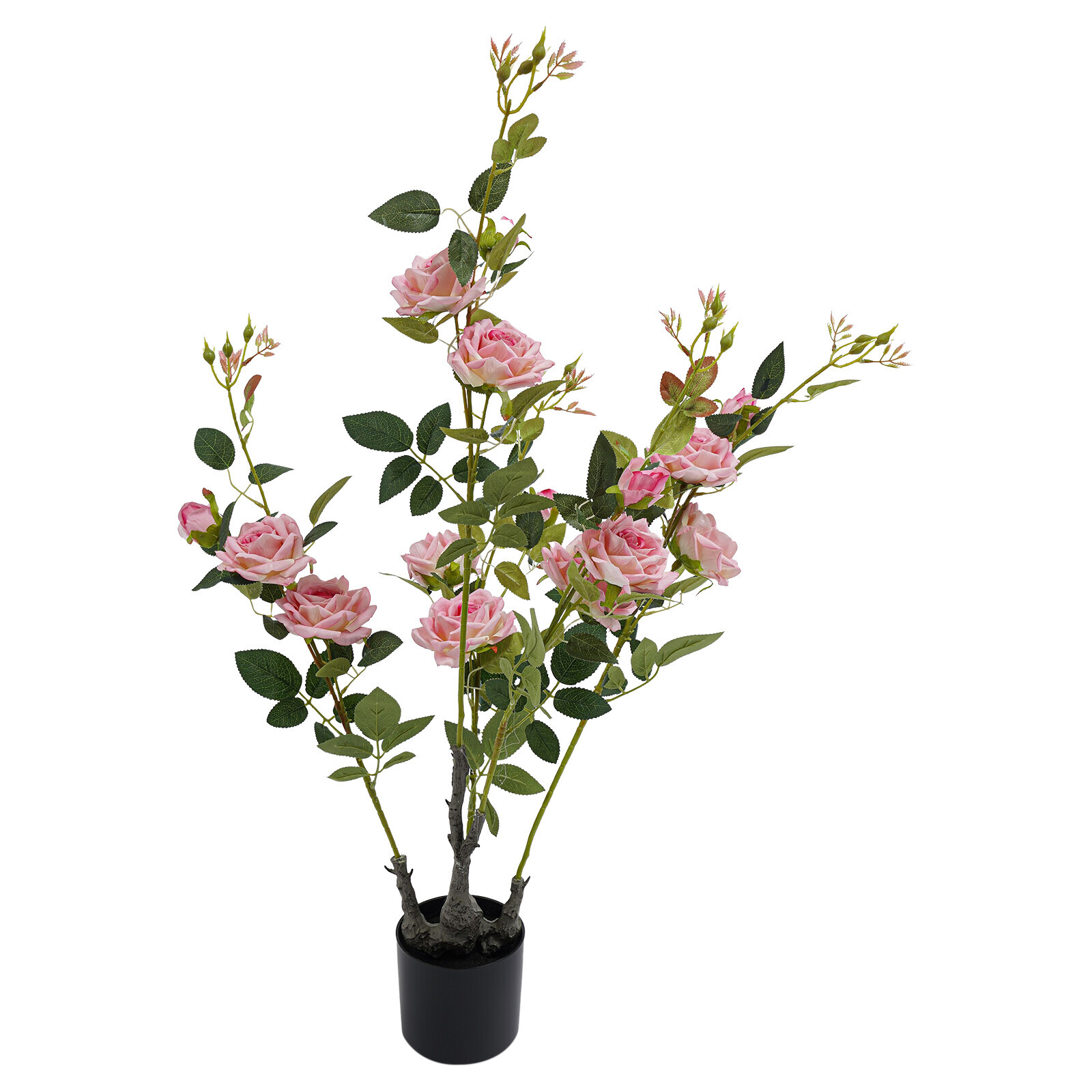2-Pack Artificial Pink Rose Trees 35.4in (89.9cm) Silk Faux Flower Indoor