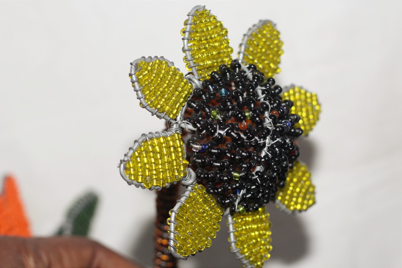 7 Beaded Flowers by Job Guwhe. Roses, Lillies, Sunflower, Daffodil, Strelitzia