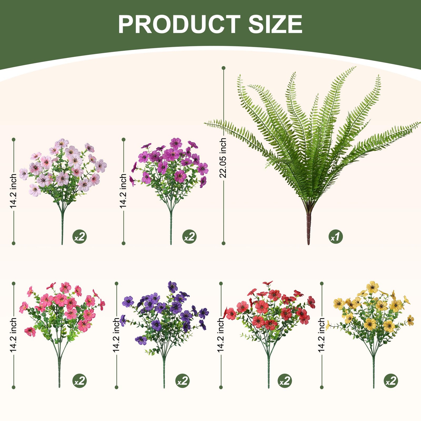 Artificial Flowers for Outdoors Faux Plants for Spring Summer Decoration, 13 …
