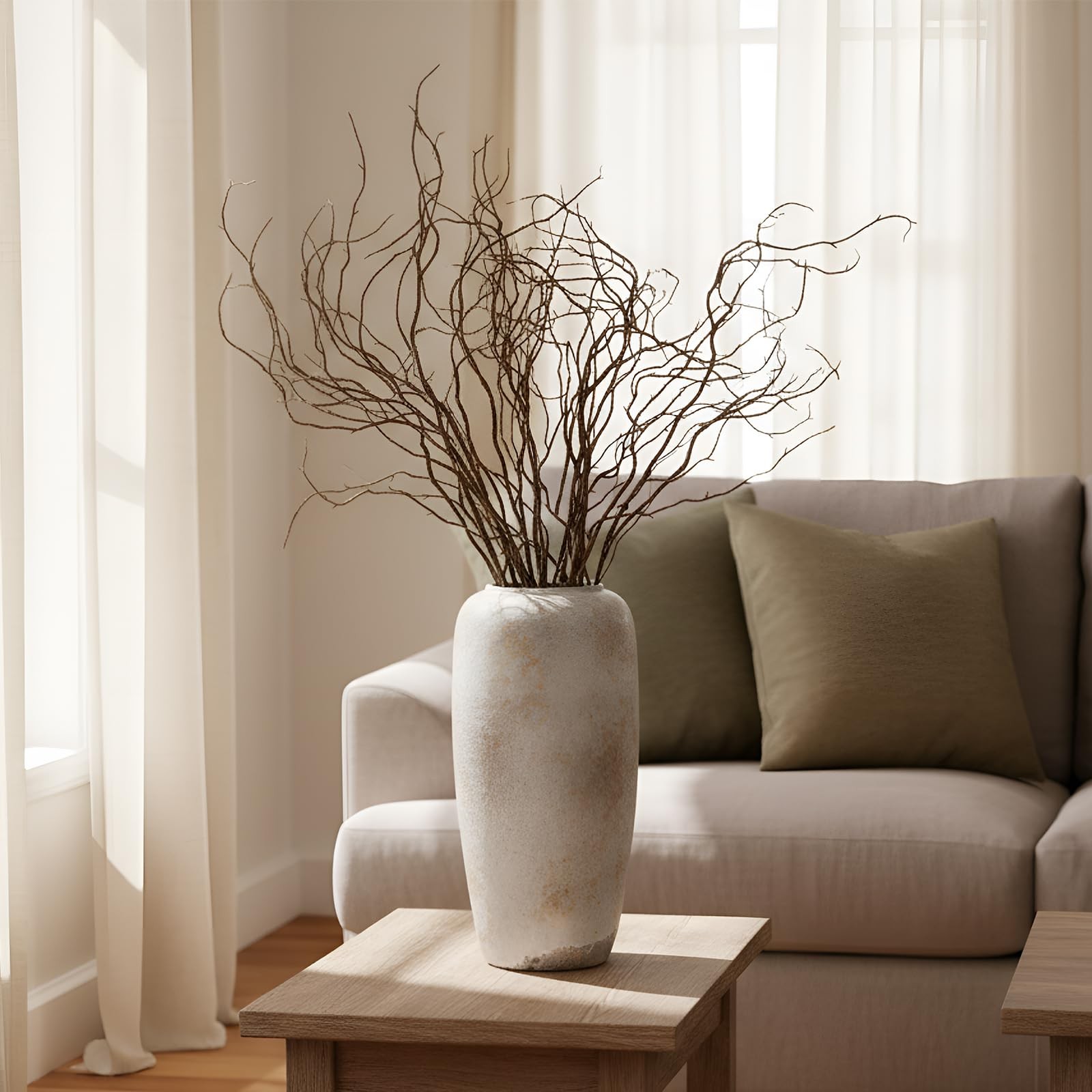 6 Pcs 47.2 Inch Lifelike Curly Willow Branches for Vases Artificial Decorativ…