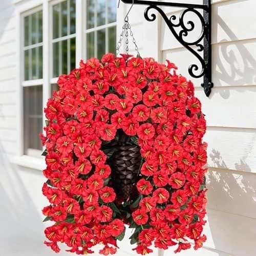 Stunning Faux White Morning Glory Hanging Basket – Simple Assembly & No Watering