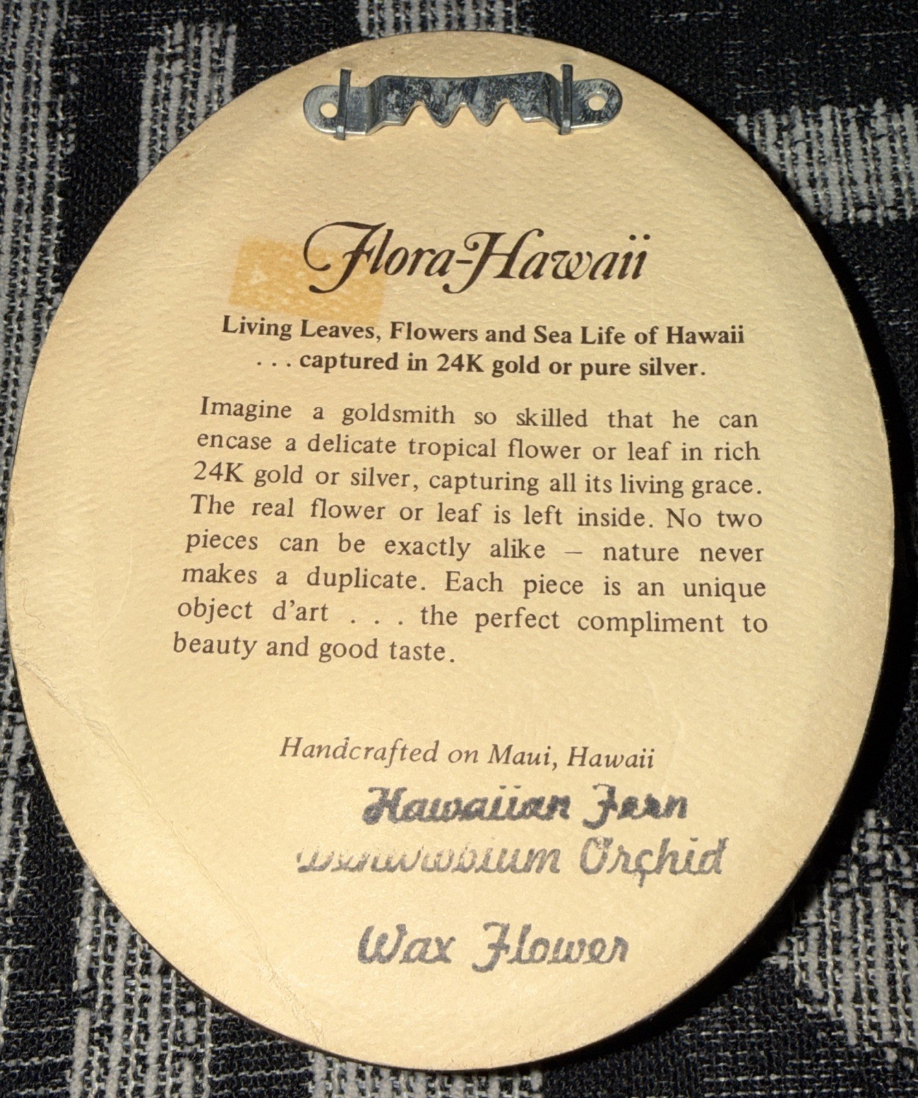Flora Hawaii 24K Gold Encased Orchid Art Dome Glass WoodFrame VTG Set Of 3