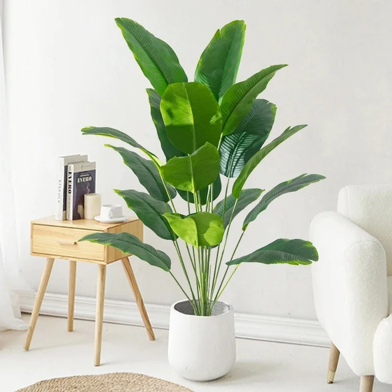 1pc Artificial Plants Large Tropical Palm Tree Fake Banana Plants Leaves Real