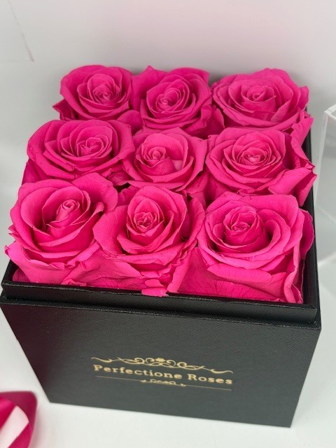 9 PERFECTIONE ROSES Preserved REAL ROSES in Box That Lasts for Years – Open Box