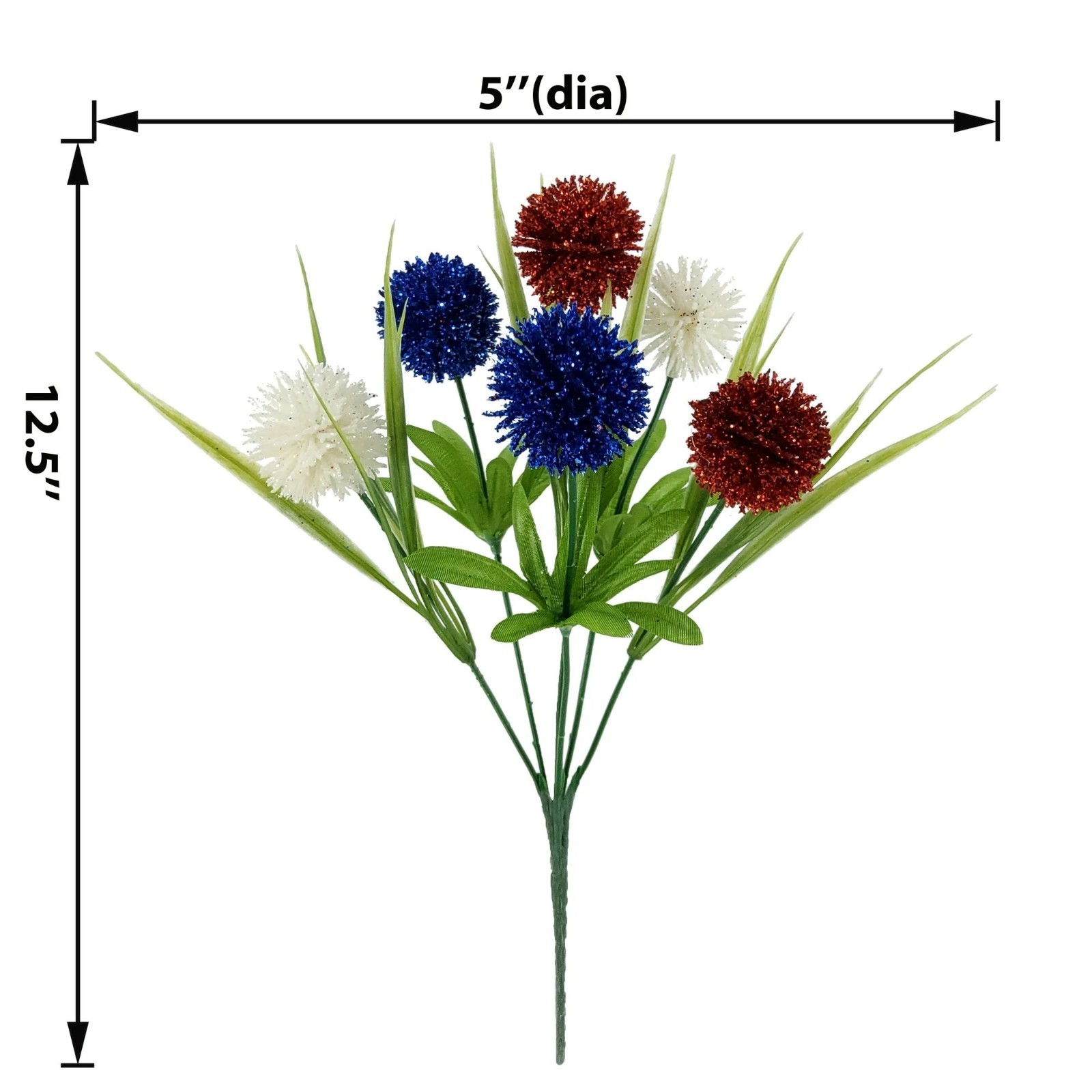 Mainstays 12.5 inches Indoor Artificial Pom Pom Pick, Red, Blue and White Color_