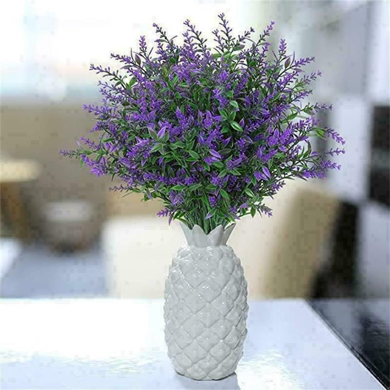 Artificial Flowers Plastic Fake Plants UV Resistant Home In Outdoor Garden Decor