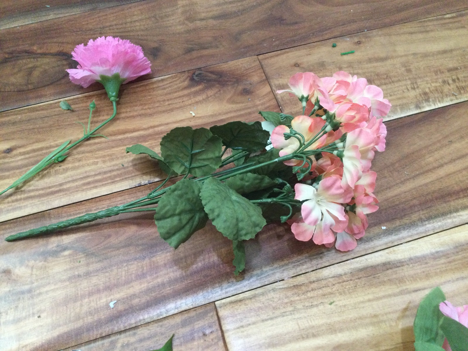 Garden Pink Silk Floral Arrangement in a Woven Basket carnations roses daisy