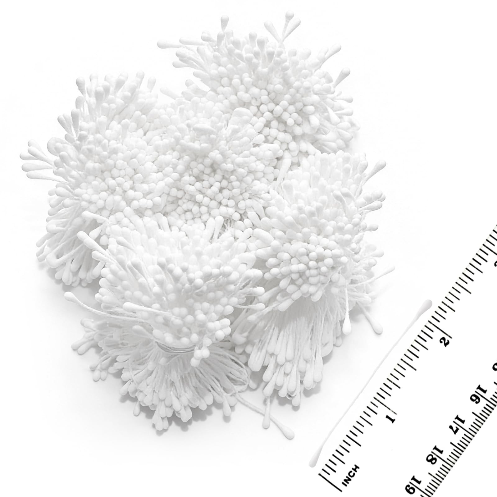 2000 PCS White Flower Stamens 2.3 Inch Cotton Bulk Artificial Floral Center