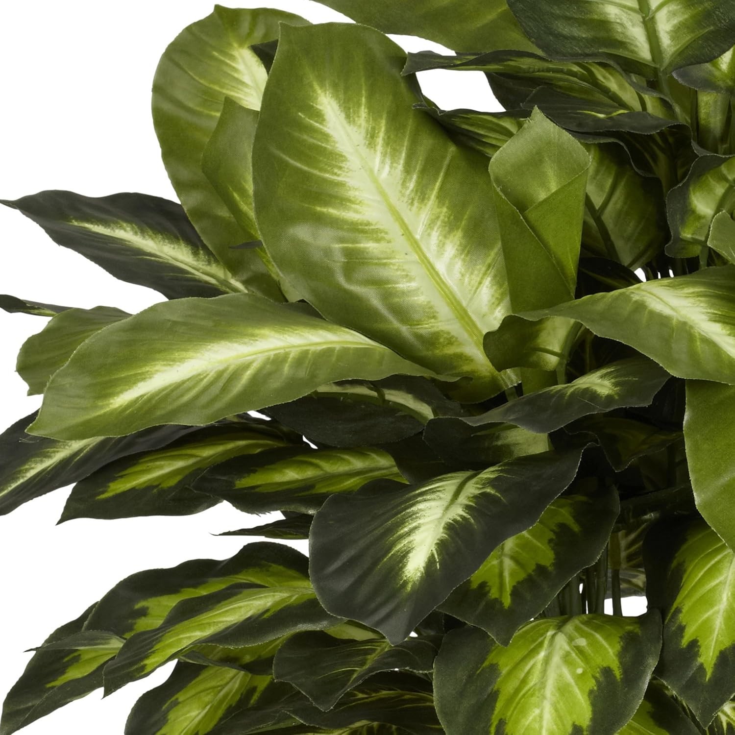 24in Artificial Dieffenbachia Silk Plant with Modern Hexagon Planter,