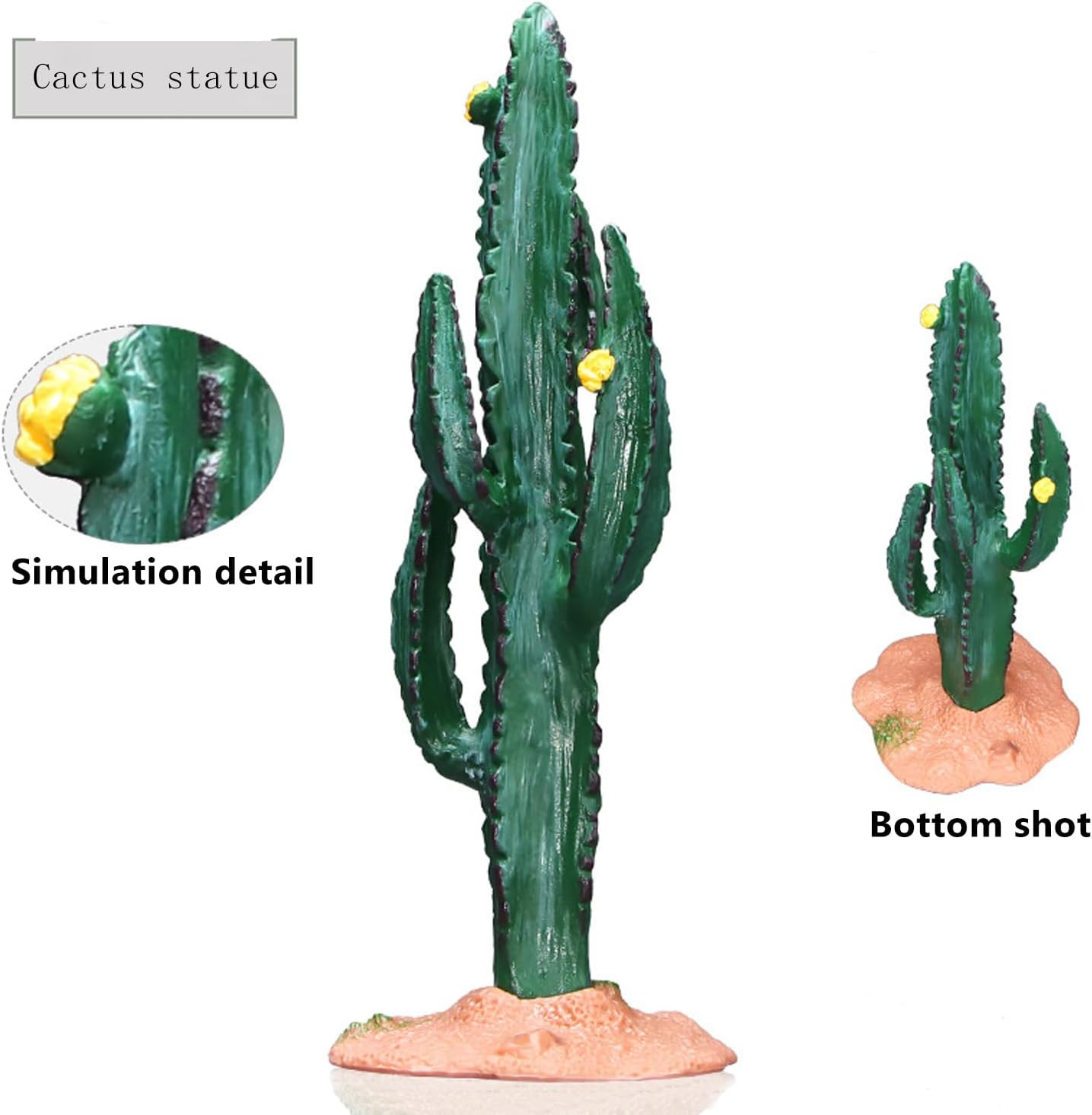 3pcs Green Simulated Cactus Artificial Sand Decoration – Decorative Fake Cact…