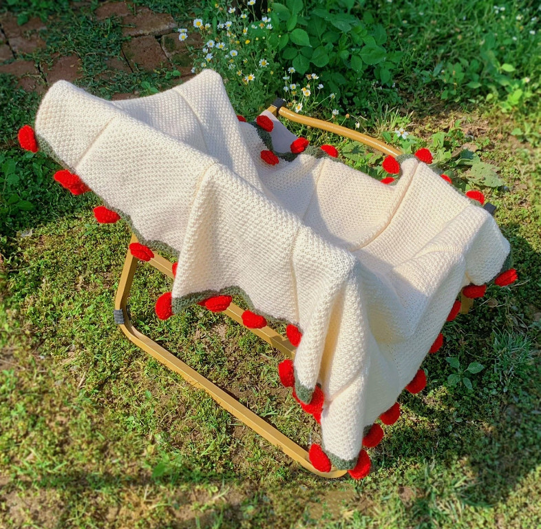 Bouquet ,DIY Handmade Crochet Rose Blanket,Knitted Throw Blankets