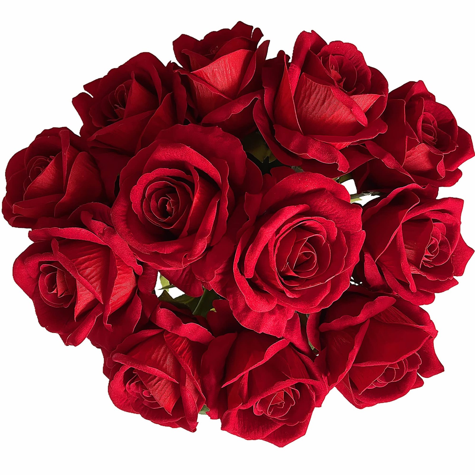 12 Pcs Artificial Rose Flowers Blossom Red Rose Flowers Real Touch Silk Faux …