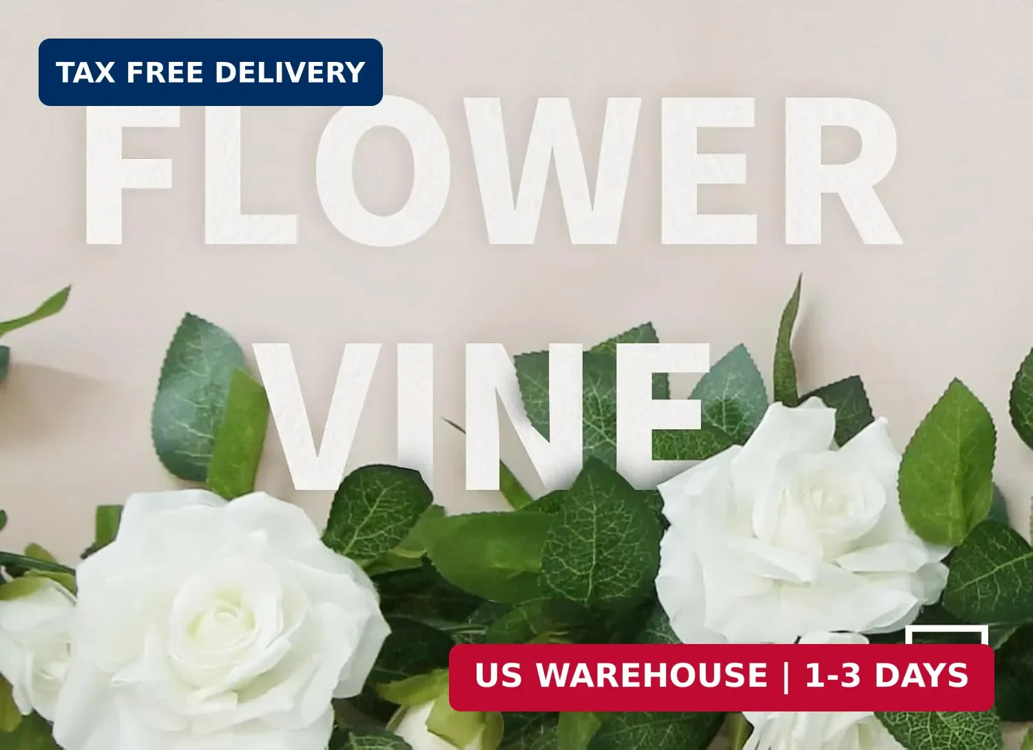 ZIFTY 5Pcs 32.5FT Artificial Rose Vine Fake Flower Garland White Fake Silk Flora