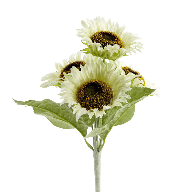 Factory Direct Craft Cream Realistic Artificial Sunflower Sprays | Set of 3