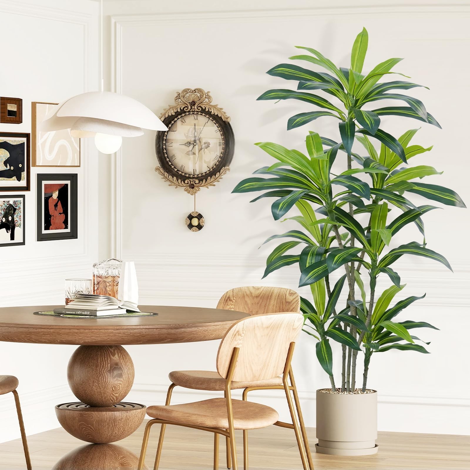 6Ft Dracaena Plant Artificial Tree Fake Tropical Floor Plants Potted (Real To…