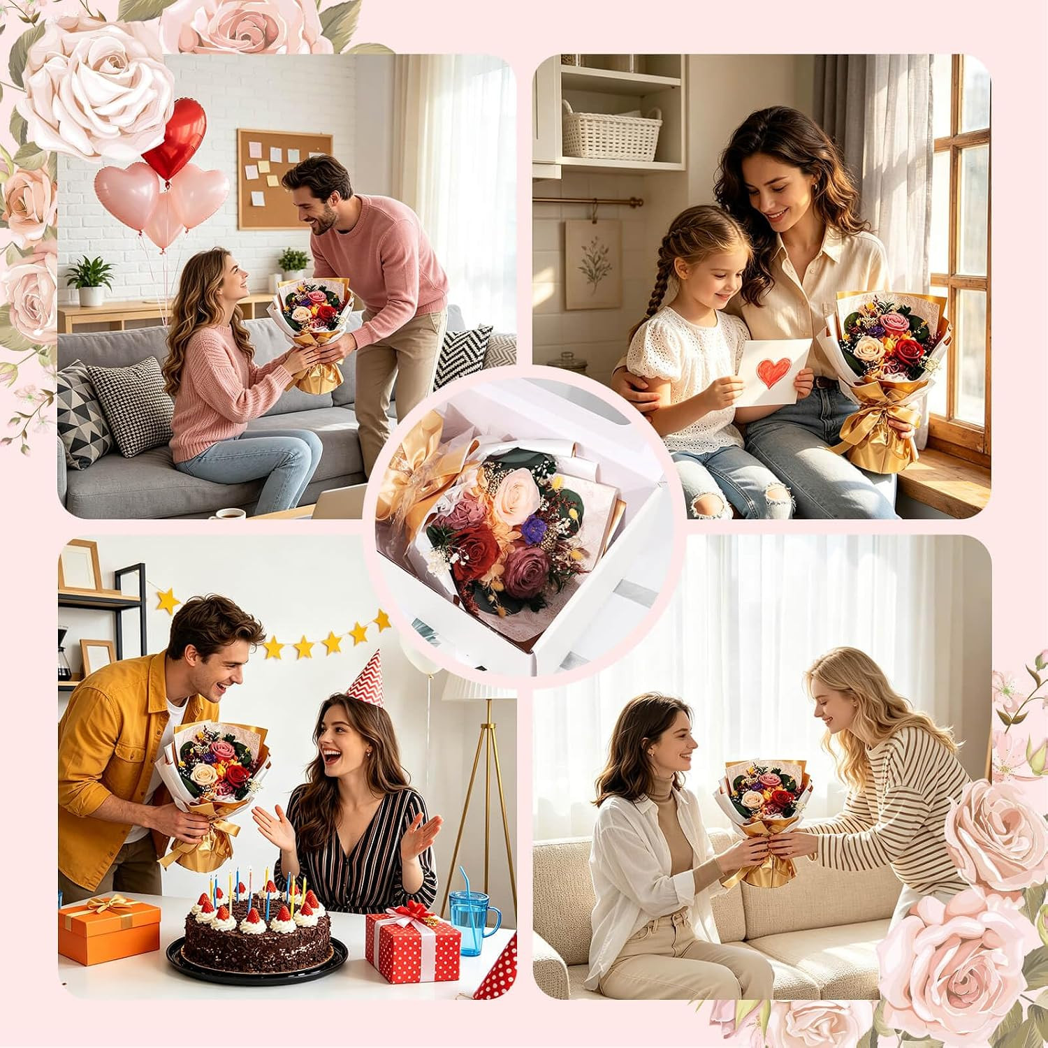 Flowers for Delivery Forever Preserved Rose Flowers Fresh Bouquet Anniversary