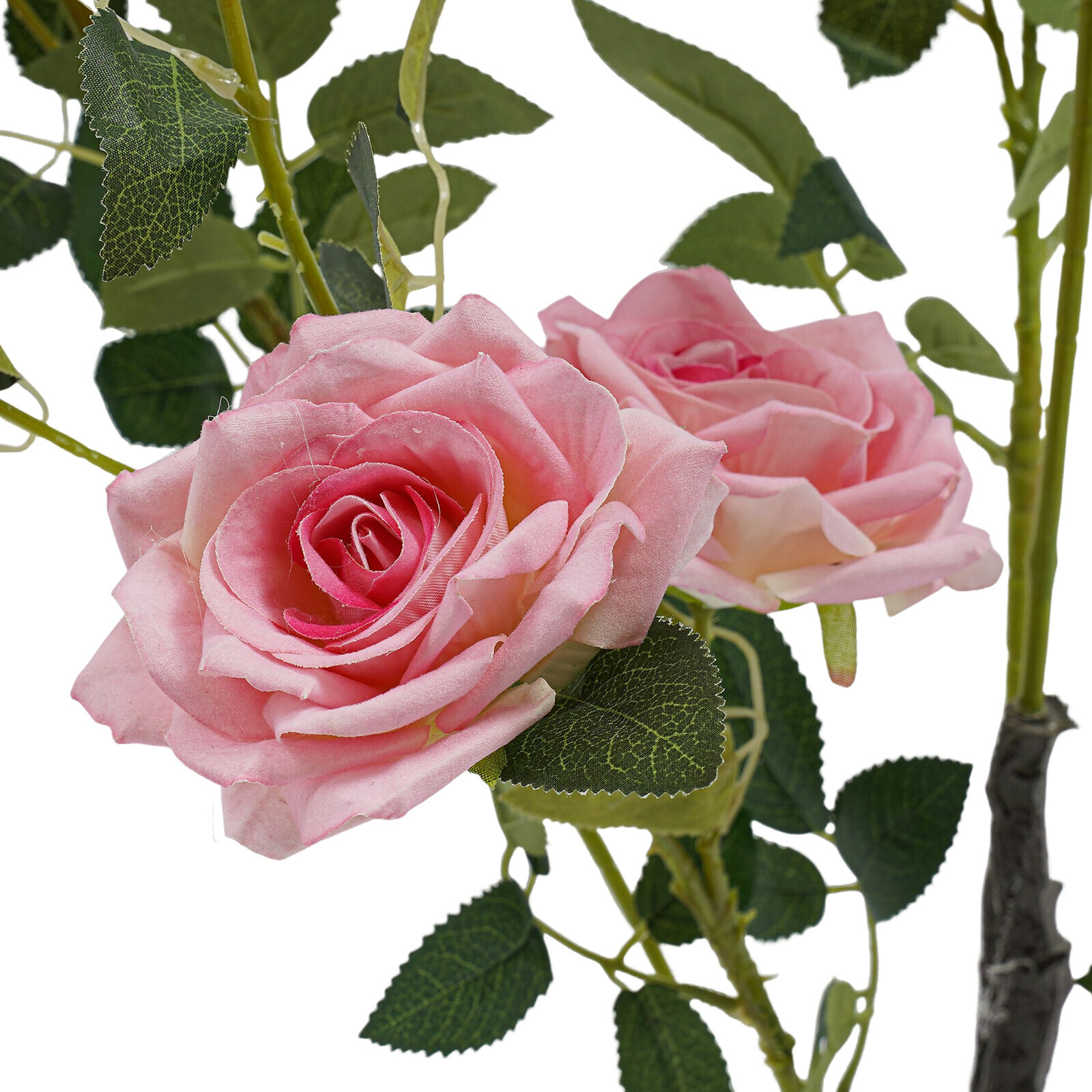 2-Pack Artificial Pink Rose Trees 35.4in (89.9cm) Silk Faux Flower Indoor