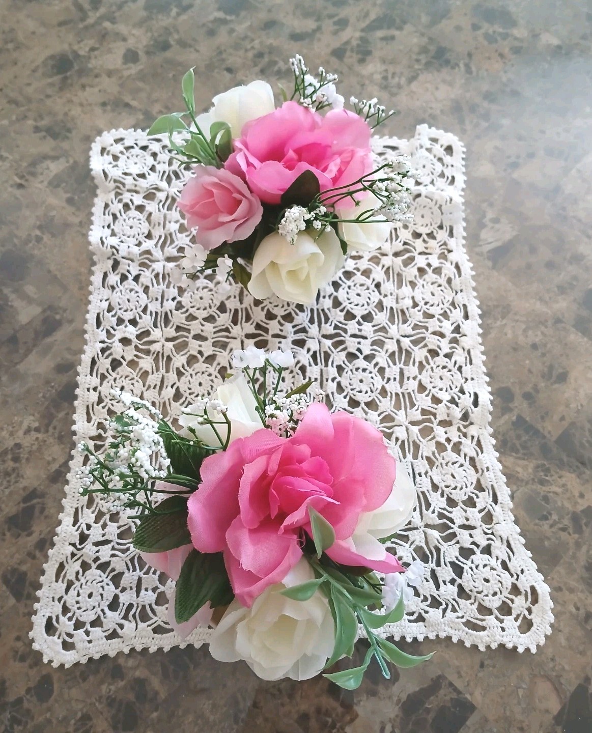 Rose Floral Arrangement Tea Party Dark Pink White Cup POP-IN Birthday Love Bride