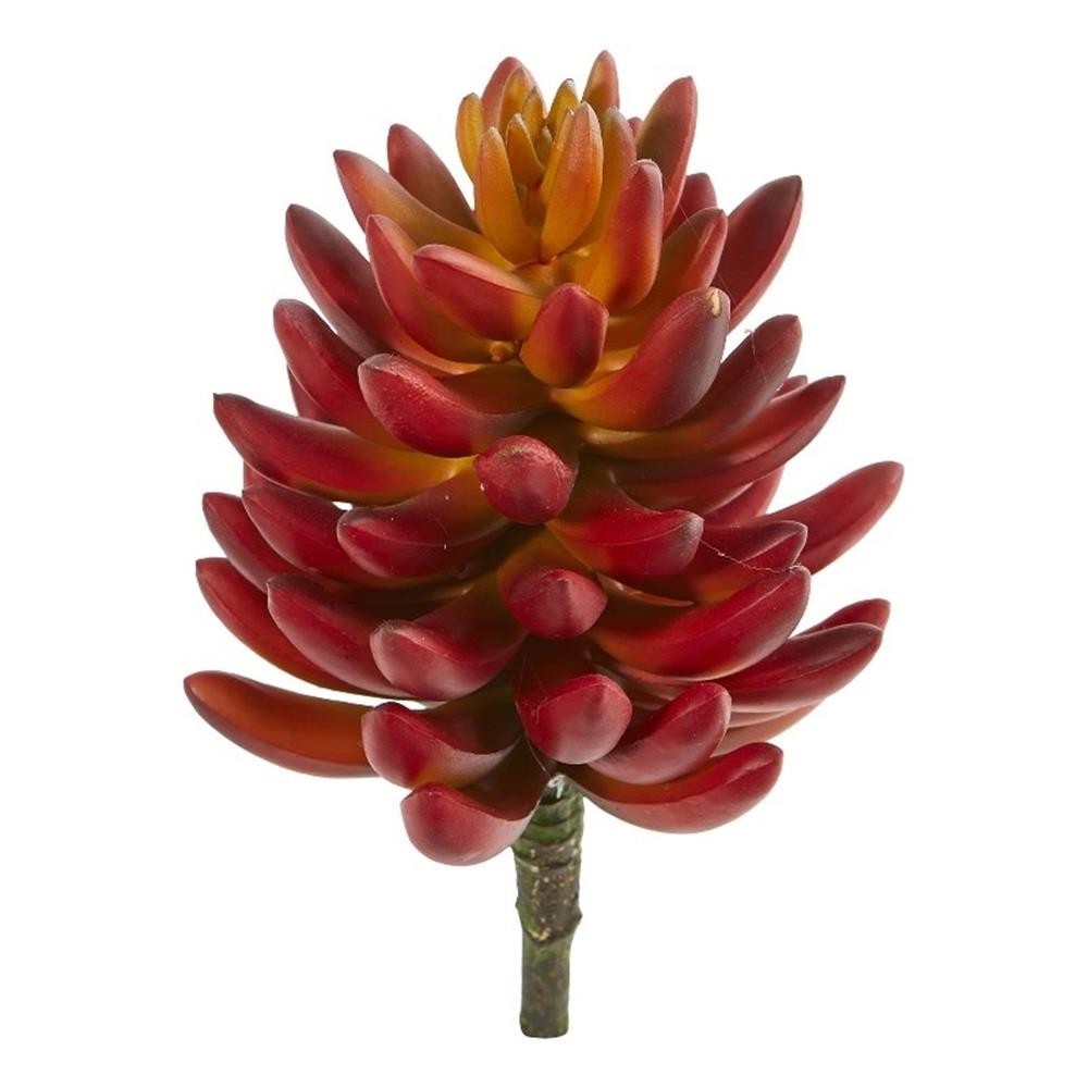 Nearly Natural 7.5″ Succulent Artificial Plant (Set of 6) in Orange