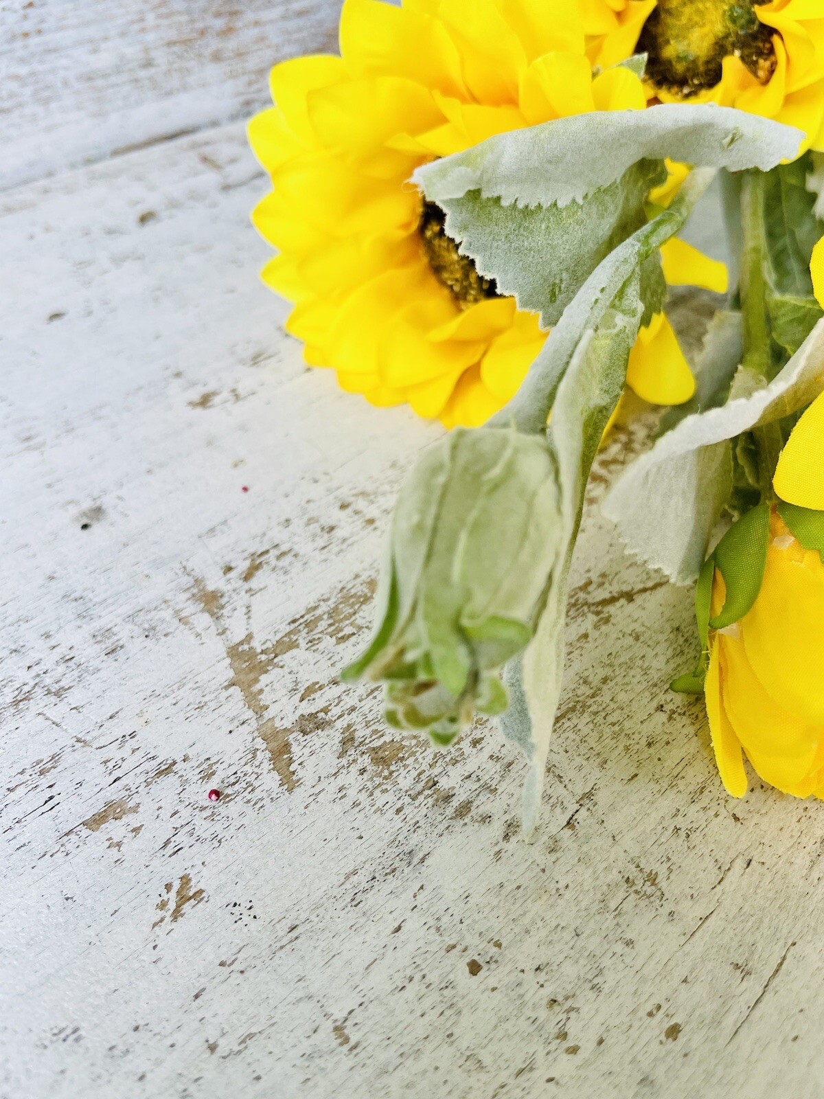 Sunflower Blooms Spray, 26” Country Farmhouse Floral Decor One Stem Included