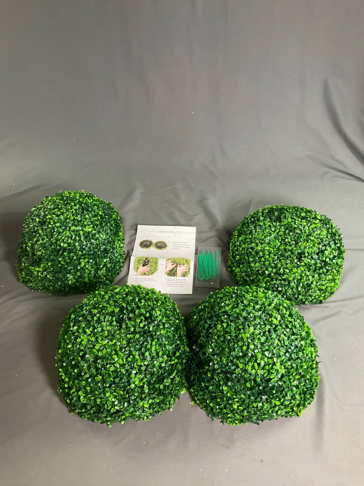 Sunnyglade 2-Pack 15.7 inch Artificial Boxwood Topiary Ball – Green Faux Plant D