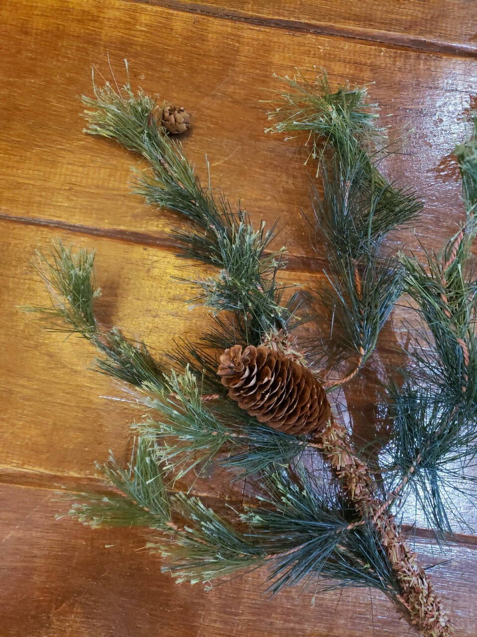 3 Realistic Green Pine Pinecone Wreath Christmas Filler Decor Branches 19″ PLUS