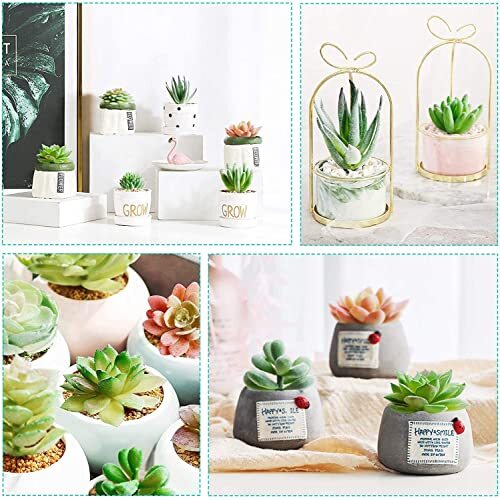 12Pcs Artificial Succulents Plants Mini Fake Unpotted Succulents for Home Office
