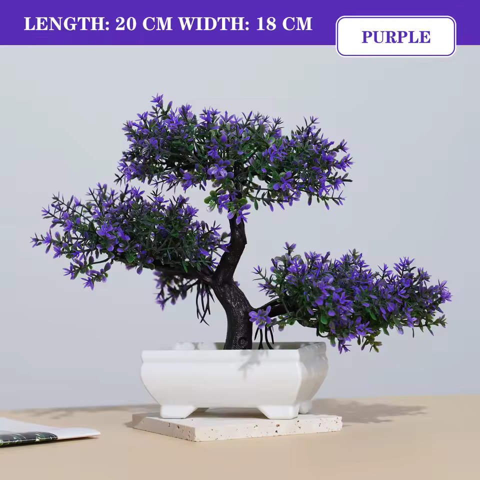 Artificial Bonsai Tree – Fake Potted Plant for Home, Office & Garden Decor