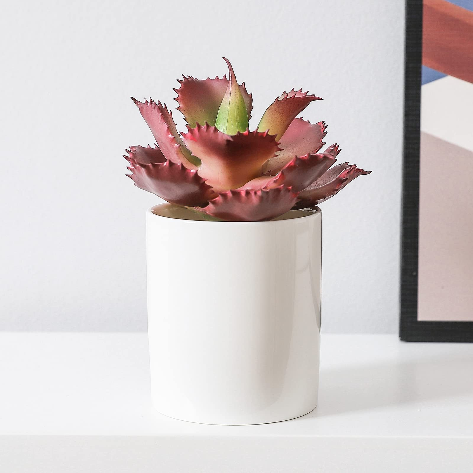 Artificial Succulent Plant 7.08 Inch Faux Succulents Agave potatorum Flower A…