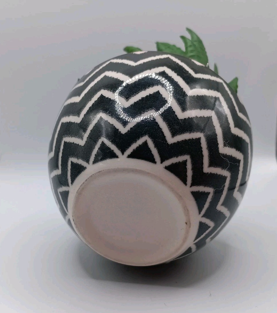 Decorative Artifical 3-Plant Succulent Arrangement In Chevron Print Bowl