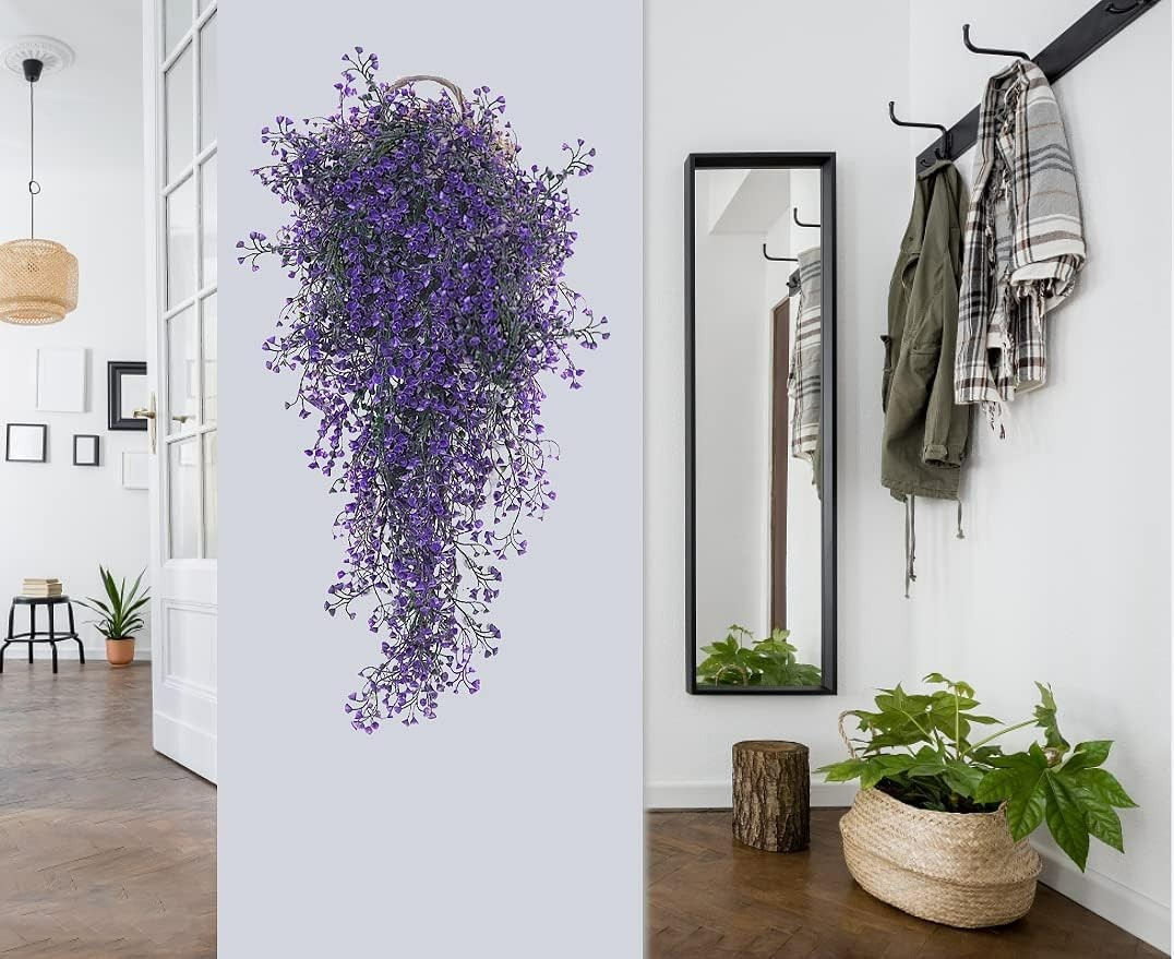 Eco-Friendly 4 PC Faux Hanging Ferns – Maintenance-Free Décor for Every Season