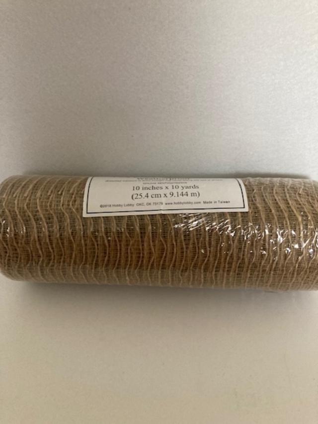 Hobby Lobby – Polypro Mesh Ribbon- Tan – Weatherproof- # 328104- New/Sealed –