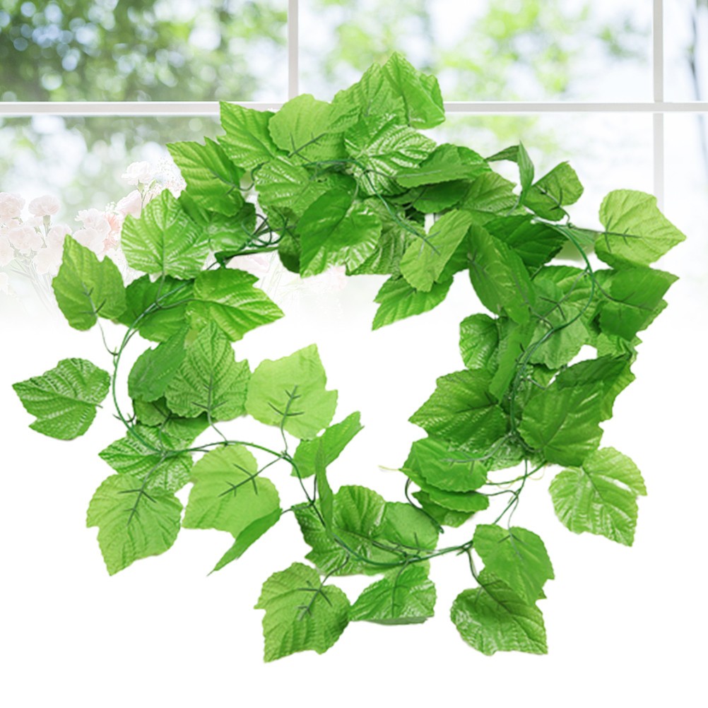 12Pcs Reusable Plastic Simulation Plants Faux Green Vine Ideal for Wedding Decor