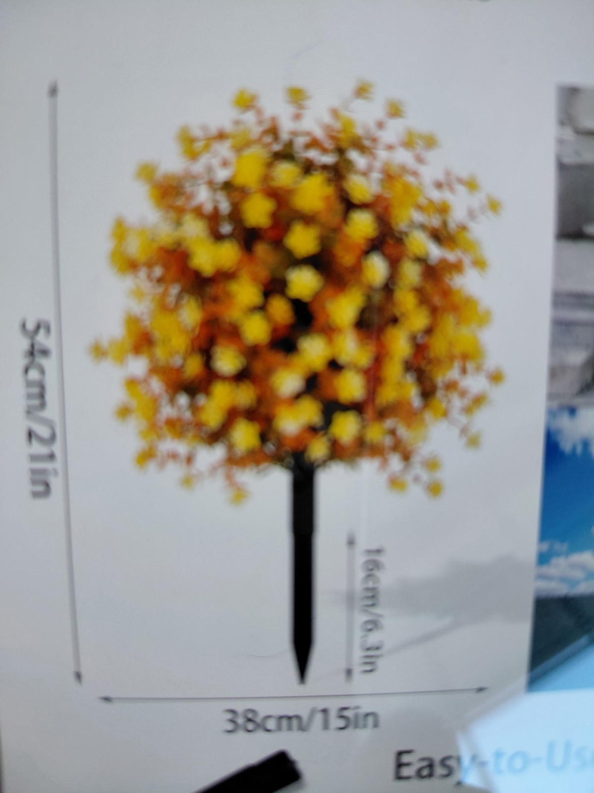 Fall Orange Artificial Flowers With Ground Stakes 2 pack 21 Inch UV…