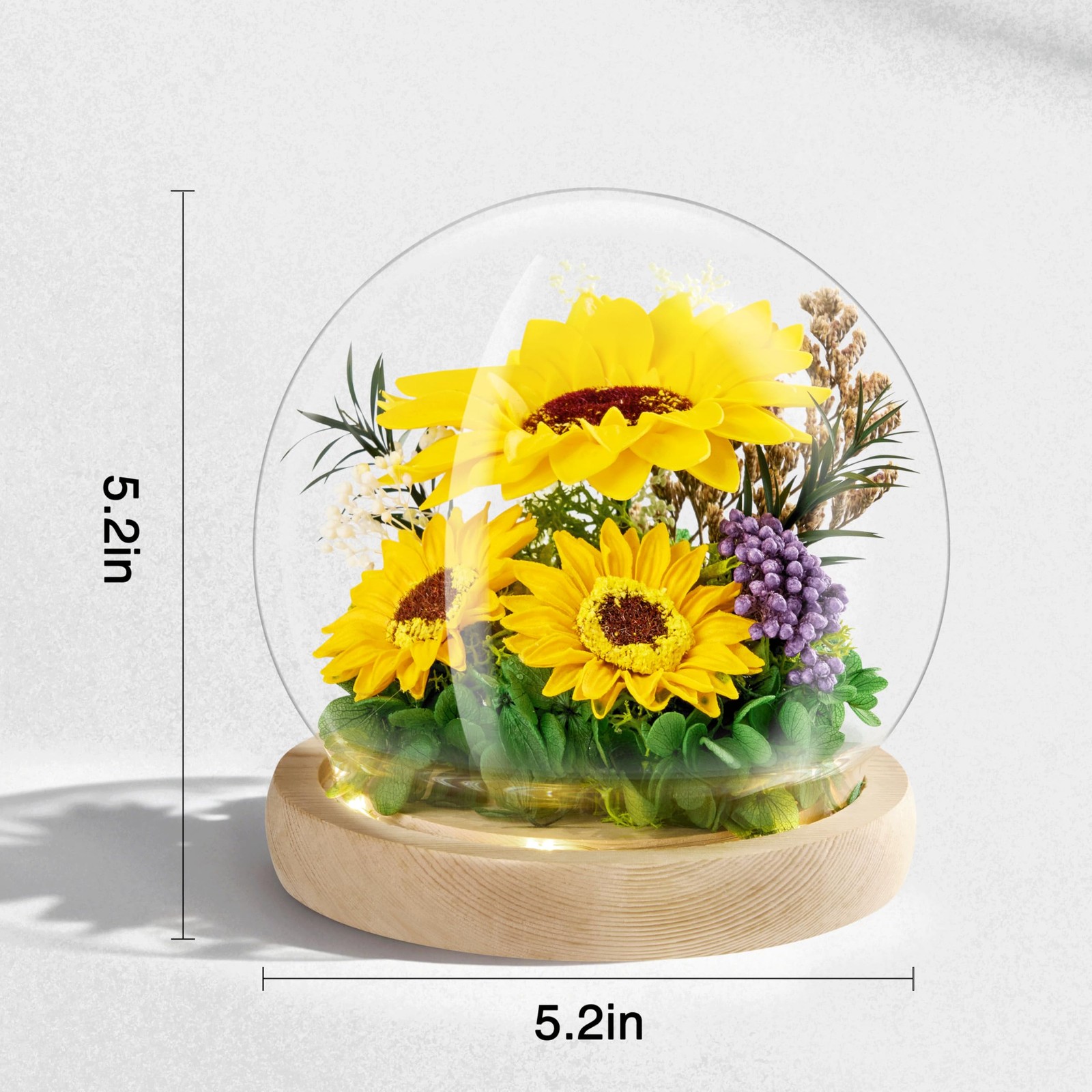 Mothers Day Sunflower Gifts for Mom Gift for , Glass Dome Preserved Eternal F…