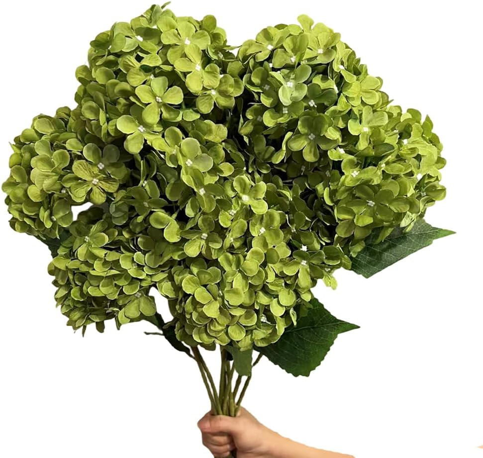 8 Pcs Large Hydrangea Artificial Flowers 27.5 Inches Realistic Single Long Stem